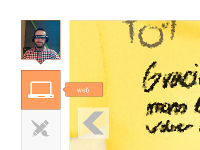 Menu interaction icon orange portafolio portfolio ui white