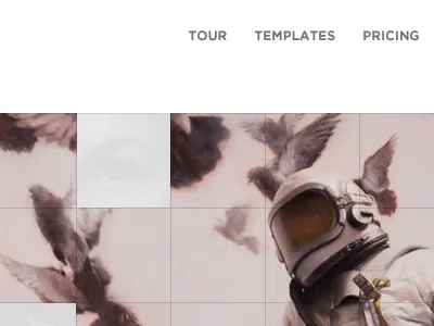 Early SQSP homepage comp comp homepage idea spaceman squares website