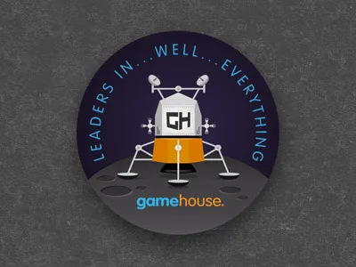 Lunar Lander badge casual connect gamehouse glindon illustration pin