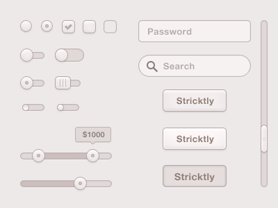 Yogurt UI kit buttons check clean creamy elements filter freebie guy off on photoshop psd slider soft switch ui unchecked