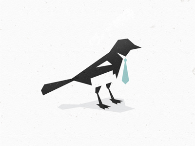 bird logo bird business busy flat logo tie working
