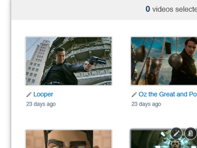Select Videos thumbnail ui video web interface