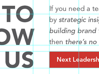 Gridded alignment buttons grid type typography web design website