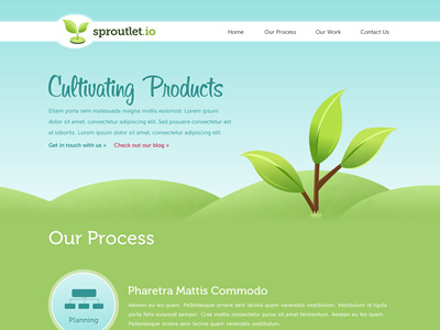 Sproutlet blue green plant script sky sprout sproutlet web design website