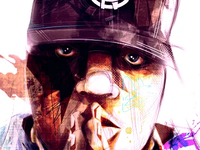 Notorious BIG / Final big digital painting hip hop notorious portrait rap