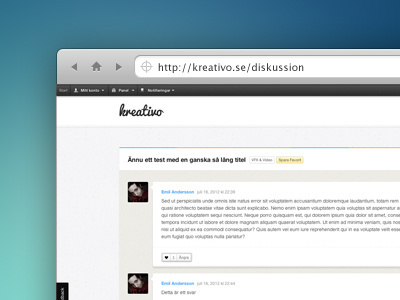 Kreativo Forum clean colors creative forum kreativo minimal thread timeline