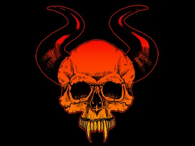 Diablo dark devil ink label macabre pen skull wine