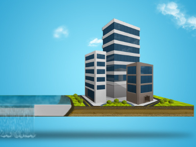 Hydro Graphic city earth illustration layers photoshop water