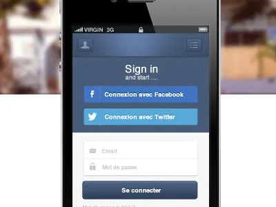 Responsive web design version blue bootstrap contract facebook connect iphone log in login mobile app responsive responsive web design sign in form twitter connect