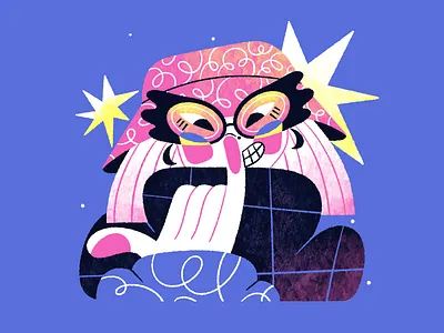 Forever Young art blog illustration character color pallet flat illustration girl character glasses hands illustration luna lovegood pink hair portrait quirky texture winter winter outfit