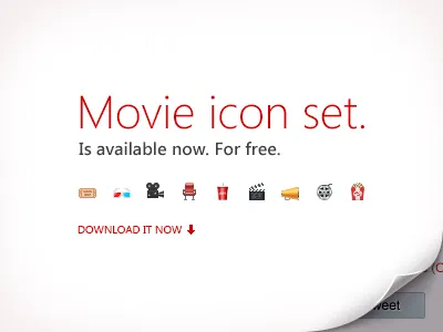 The Movie Icon Set. Download for free. anaglyph big camera cinema clapperboard coke download film free freebies icons illustration kit movie pack photoshop popcorn psd set shapes small ticket