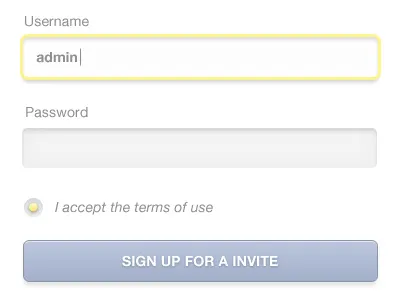 Sign Up Form blue cool form minimal modern psd sign up yellow