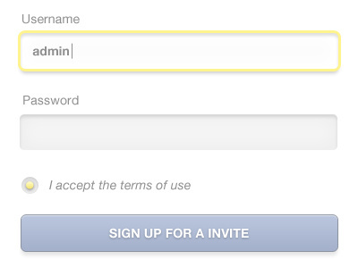 Sign Up Form blue cool form minimal modern psd sign up yellow