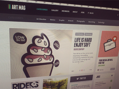 Artmag art artwork button clean design mag magazine minimalist portfolio user interface web