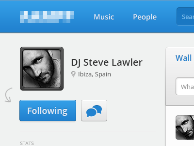 Music Profile blue grey music player playlist profile stream wall