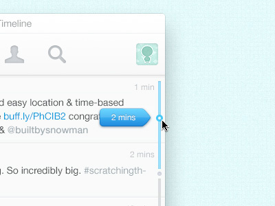 Customized Scrollbar app blue clean experiment fresh mac notification scroll tooltip twitter ui unread