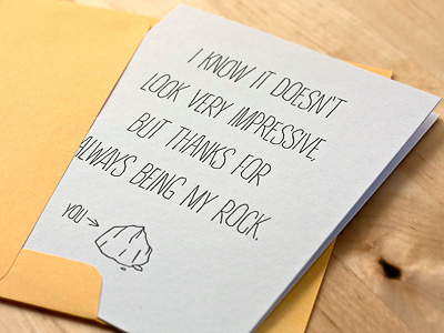 My Rock card crude french funny letterpress literal muscletone rock simple type typography