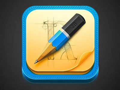 Note ios icon blue brown cyan icon ios note pen pencil