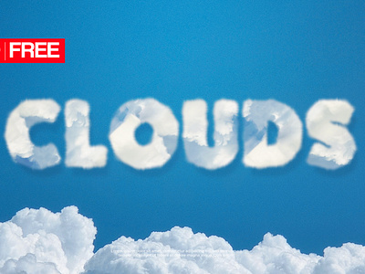 Realistic Cloud Text Effect || PSD blue cloud fog happy sky smoke text effect text style