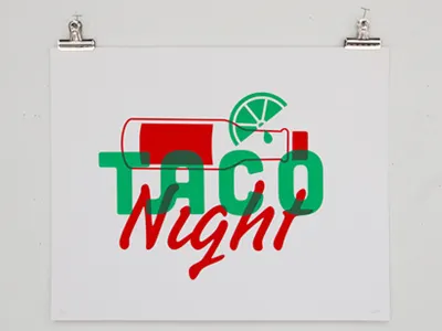Taco Night Screen Print gallery poster screen print taco translucent