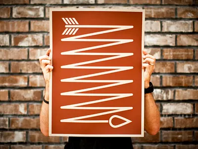 Inkefx - Arrow Print 18x24 arrow brown illustration inkefx kraft screen print