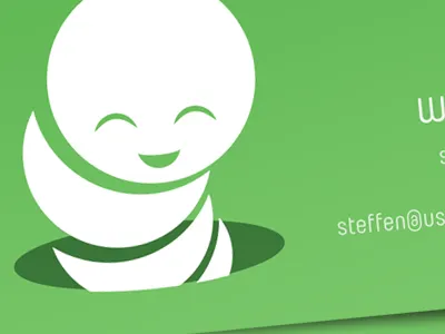 Wormhole Business Card business card clean green print