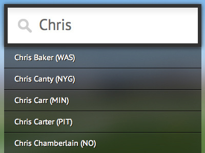 NFL Player Autocomplete autocomplete fantasy football jquery pt sans