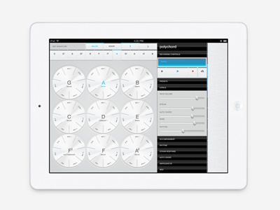 Polychord Light UI app ipad music retina ui