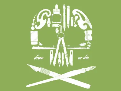 Draw Or Die die draw illustration or skull tools