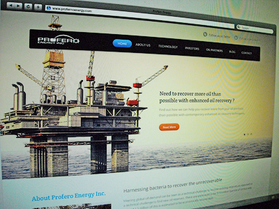 Profero Home Page black blue dark home page homepage landing page navigation red ui ux webpage