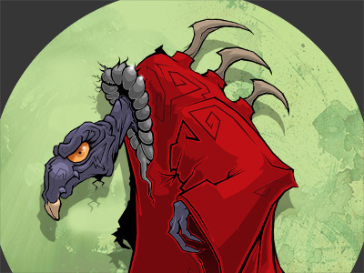 Skeksi bird character dark crystal illustration skeksis
