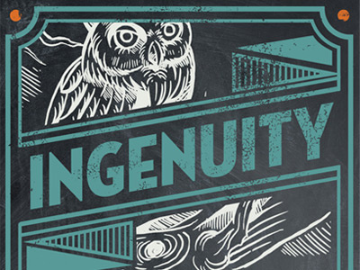 Ingenuity - Coffee Label all hands art branding castle coffee coffee label derrick derrick castle design graphic design hca illustration nashville owl reto values