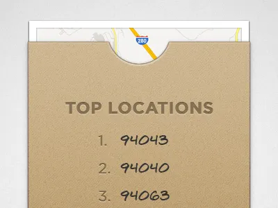 Top Locations envelope locations map