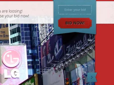 Bidding info bar auction bid bidding bar lot ribbon slider ui