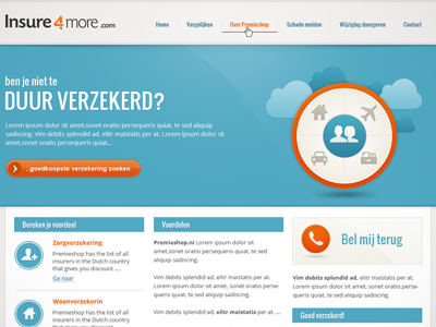 Insurance Website Header blue design header insurance logo orange website