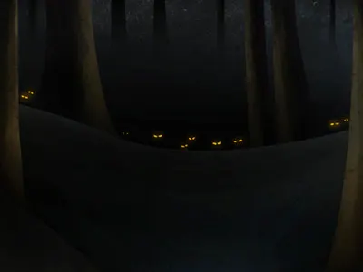 The Grey dark forest illustration liam neeson snow the grey wolves