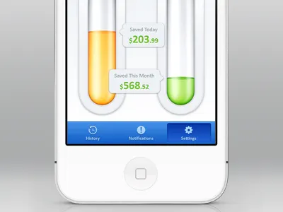 Savings App iOS app chart design ios iphone retina savings thermometer ui