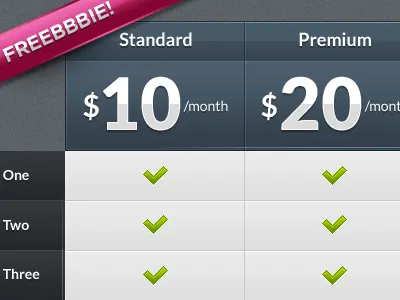 Price Table.psd (Freebbbie!) free psd freebie psd ui