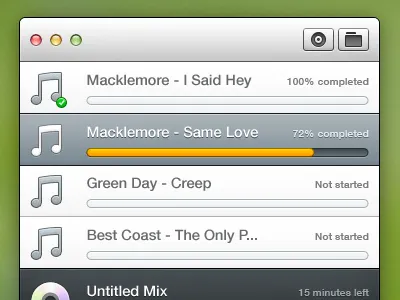 Burn Application app application burn cd matt bomer music progress progress bar ui