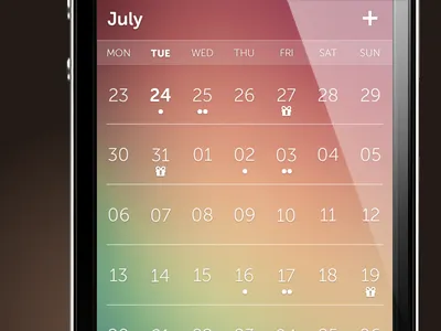 capp - the most beautiful iPhone calendar app app application birthday calendar date day flat gradient ios7 iphone weather week