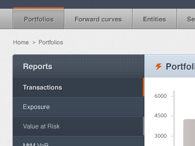 Energy Management Application active application energy hover pattern subtle texture tabs ui web app