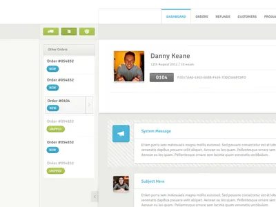 Framework - Order Messages buttons cms conversation crm customers ecommerce interface invoice messages navigation orders ui user experience user interface users ux web app web application