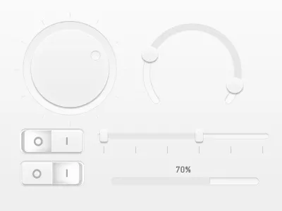 Minimal 2 buttons interface minimal psd ui design