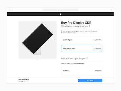 Apple Online Store - Concept for Pro Display XDR online product page store ui uidesign ux uxdesign web design
