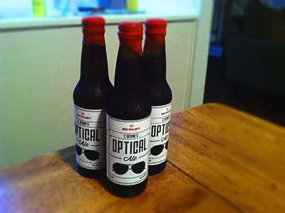 Optical Ale aviators beer beer label brew duke home illustration label lost type ribbon sunglasses type typography wax wisdom script