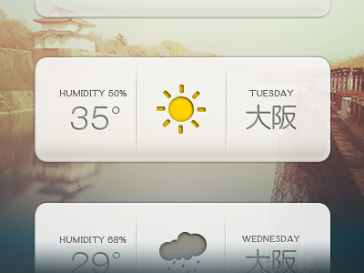 Weather widget [really hot in Osaka] icon icons japan osaka pop up rain sun ui weather widget