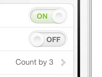iOS Settings Screen buttons ios iphone preview settings toggle