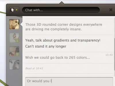 Simple Chat Client brown chat css facebook html lucida grande ui