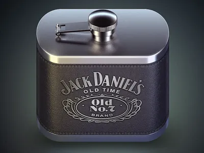 Jack Daniel's 3d icon ios iphone leather rendering