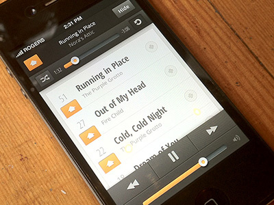 Extended music player app button ios iphone app music player slider sliders